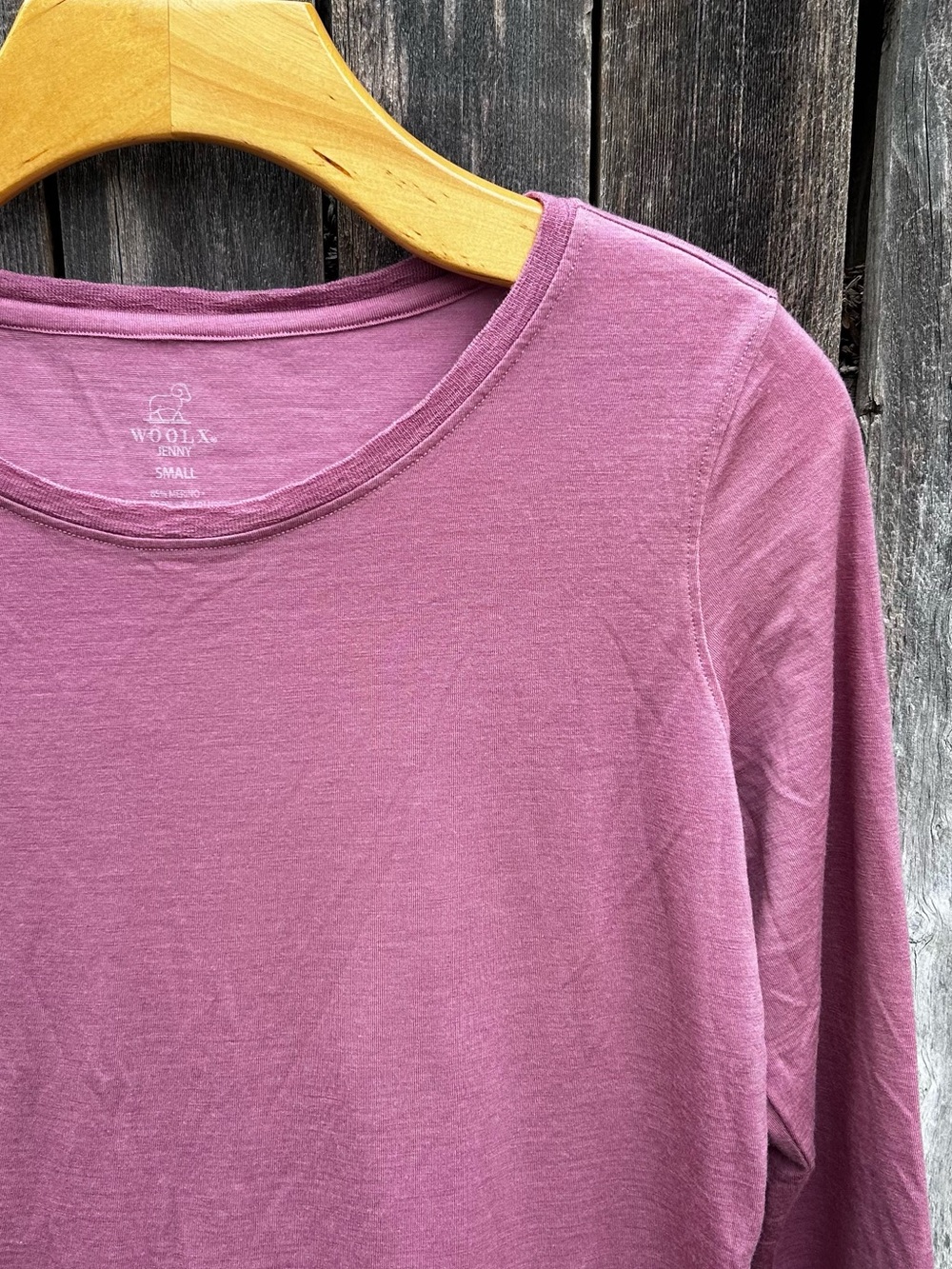 Woolx Jenny 3/4 Sleeve Crewneck Tee Shirt Merino Wool Blend Dusty Rose Pink S - Picture 4 of 13